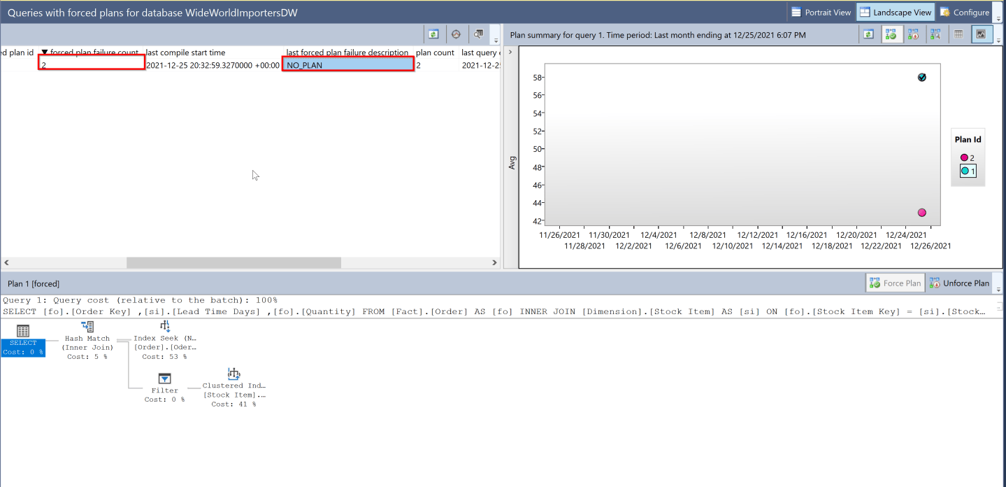 sql server query store - force plan does not work -... Query Store Fundamentals: Why my plan forcing has failed? – Deepthi ...