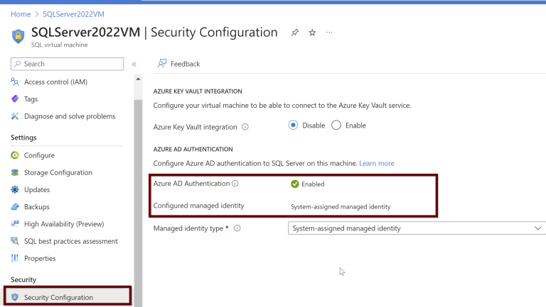 SQL Server 2022: Enable Azure AD Authentication for SQL Server on VM ...